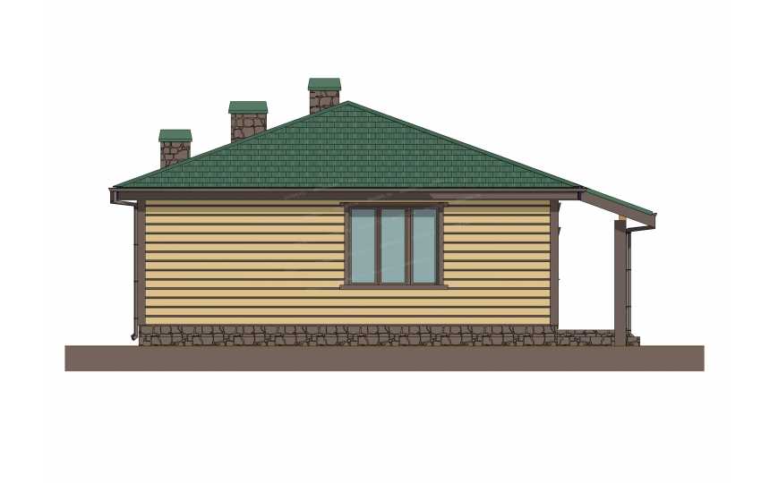 Проект бани с парной и зоной барбекю с размерами 11 м на 11 м - P258-1