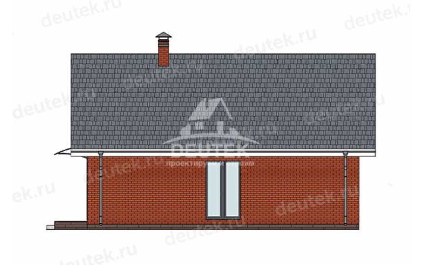 Проект жилого одноэтажного дома с двумя спальнями с террасой - LK-286