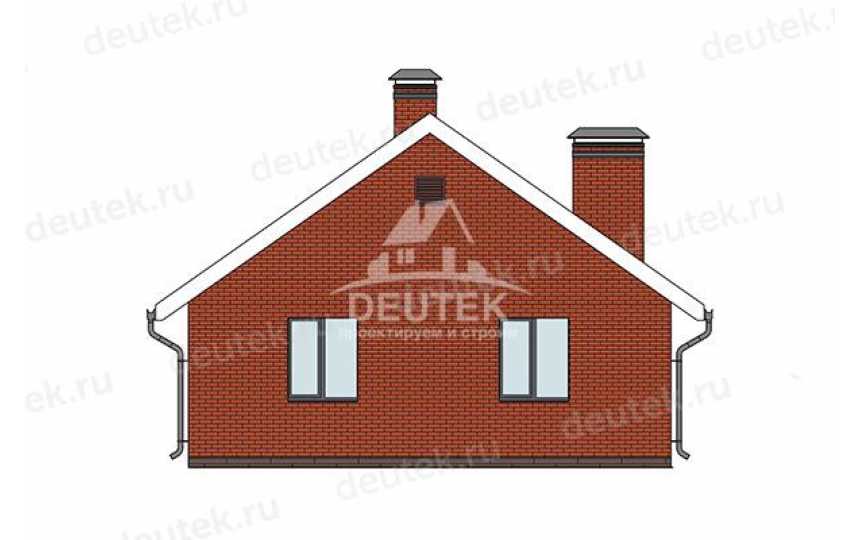 Проект жилого одноэтажного дома с двумя спальнями с террасой - LK-286