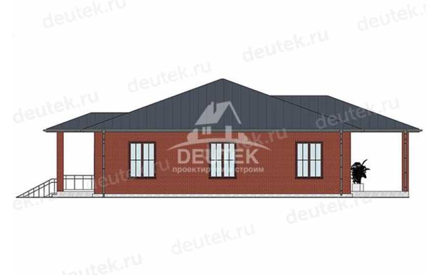 Проект узкого одноэтажного дома с кабинетом - LK-287