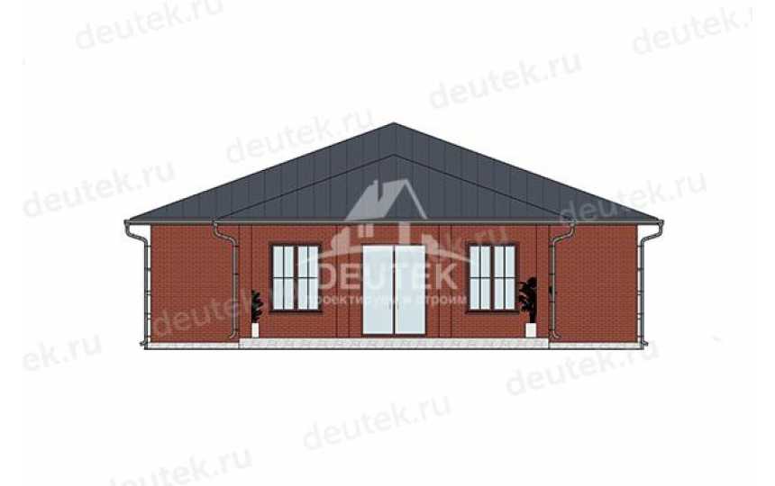 Проект узкого одноэтажного дома с кабинетом - LK-287