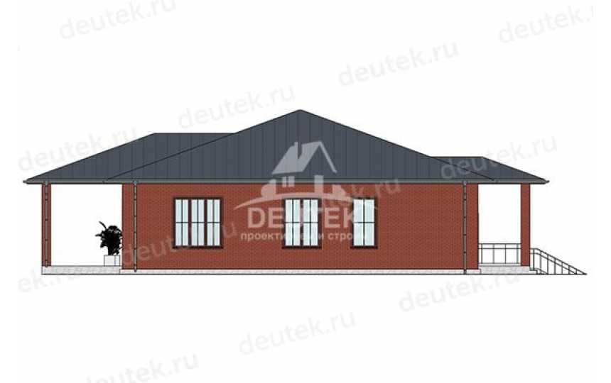Проект узкого одноэтажного дома с кабинетом - LK-287