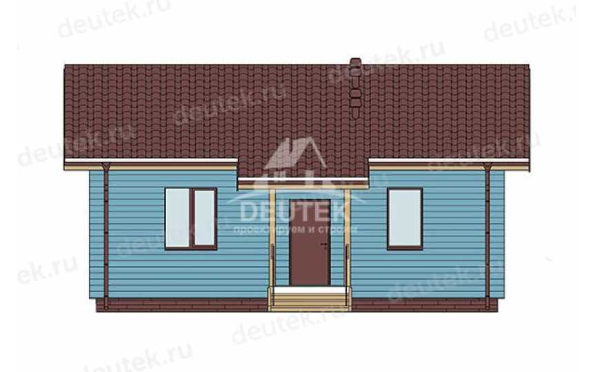 Проект узкого одноэтажного дома с площадью 50 кв м - LK-289