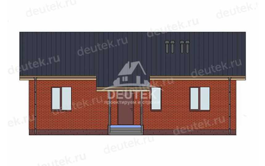 Проект узкого одноэтажного дома с размерами 8 м на 13 м - LK-290