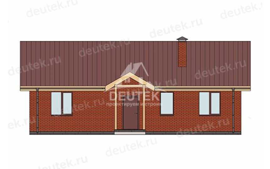 Проект узкого одноэтажного дома из газобетонных блоков - LK-296