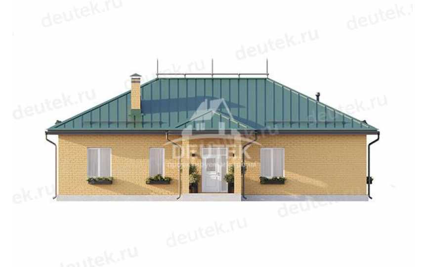 Проект узкого одноэтажного дома с кабинетом - LK-298
