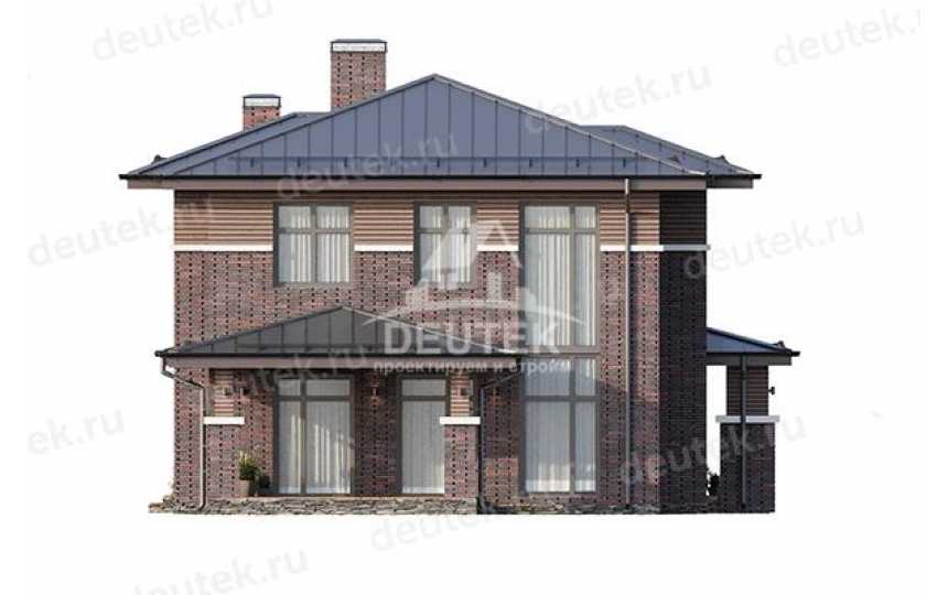 Проект узкого двухэтажного дома с большими окнами и тренажерным залом - LK-299