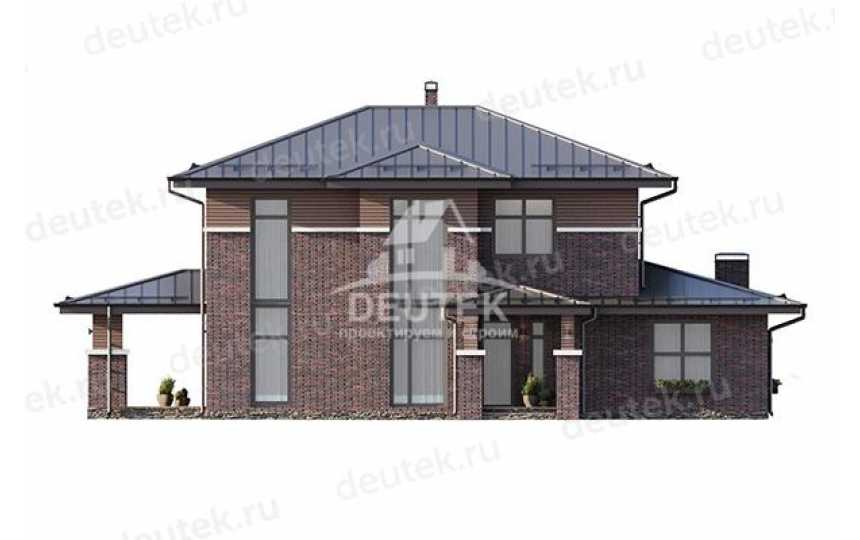 Проект узкого двухэтажного дома с большими окнами и тренажерным залом - LK-299