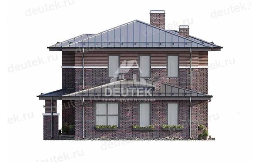 Проект узкого двухэтажного дома с большими окнами и тренажерным залом - LK-299