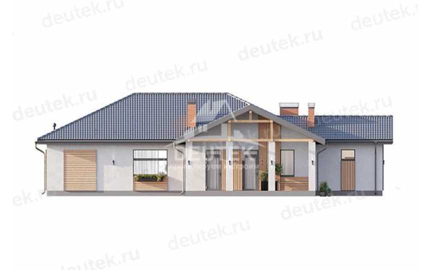 Проект загородного одноэтажного дома с баней и двумя террасами - LK-301