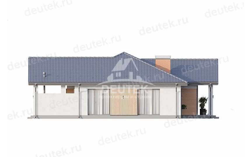 Проект загородного одноэтажного дома с баней и двумя террасами - LK-301