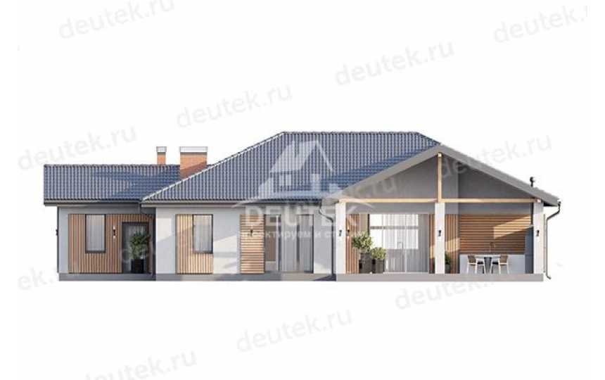 Проект загородного одноэтажного дома с баней и двумя террасами - LK-301