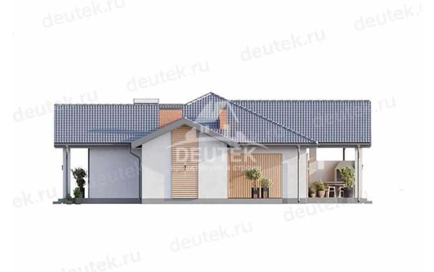 Проект загородного одноэтажного дома с баней и двумя террасами - LK-301