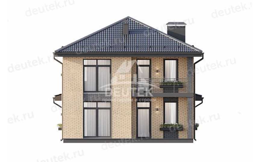 Проект узкого двухэтажного дома с большими окнами - LK-304
