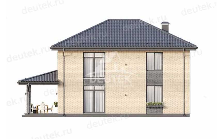 Проект узкого двухэтажного дома с большими окнами - LK-304