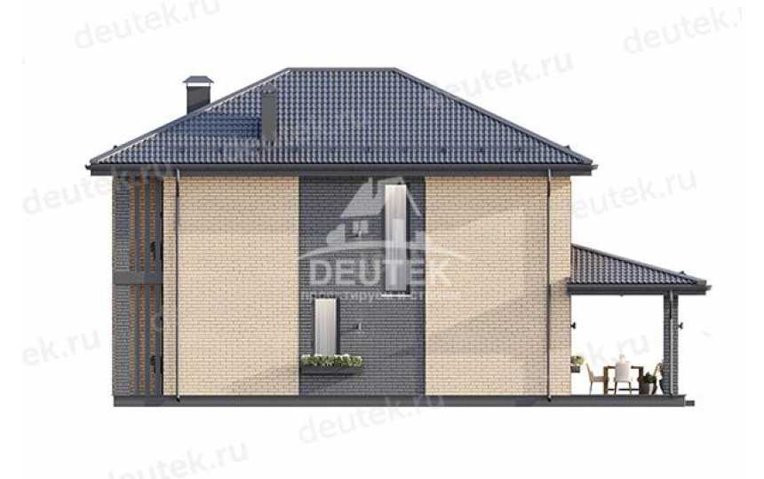 Проект узкого двухэтажного дома с большими окнами - LK-304