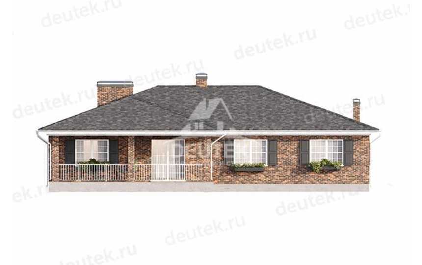 Проект квадратного одноэтажного дома с одноместным гаражом - LK-307