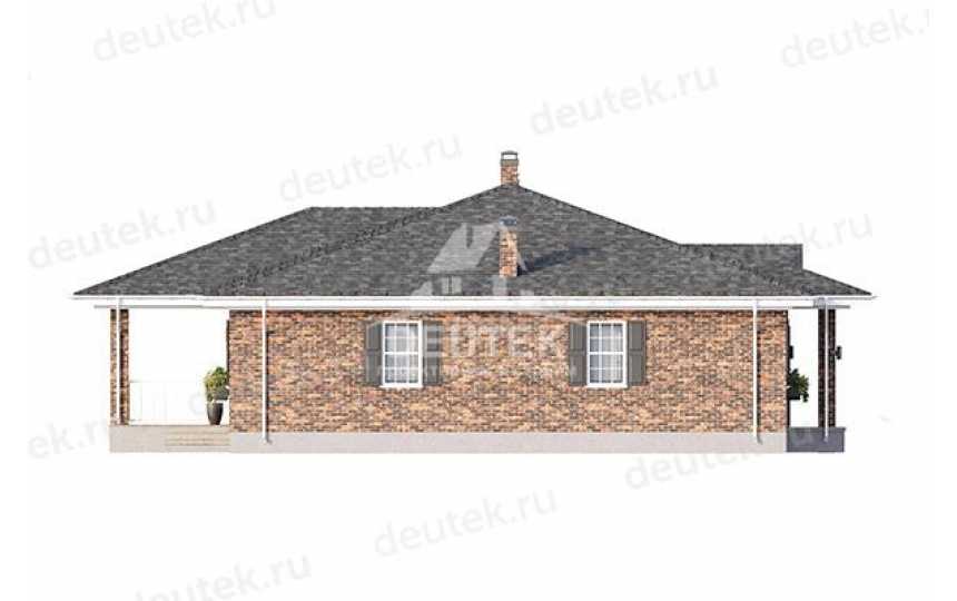 Проект квадратного одноэтажного дома с одноместным гаражом - LK-307