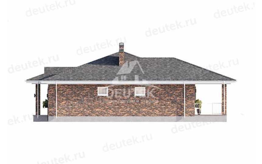 Проект квадратного одноэтажного дома с одноместным гаражом - LK-307