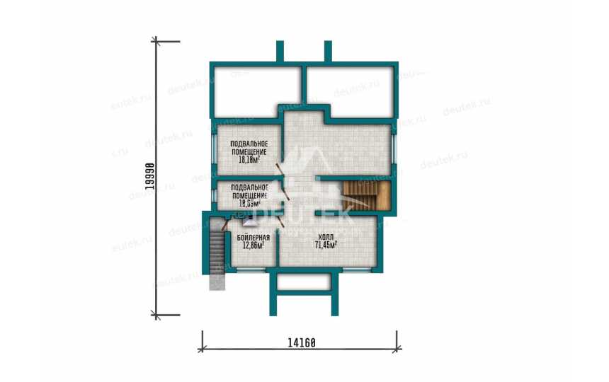 Проект узкого двухэтажного дома с подвалом - LK-309