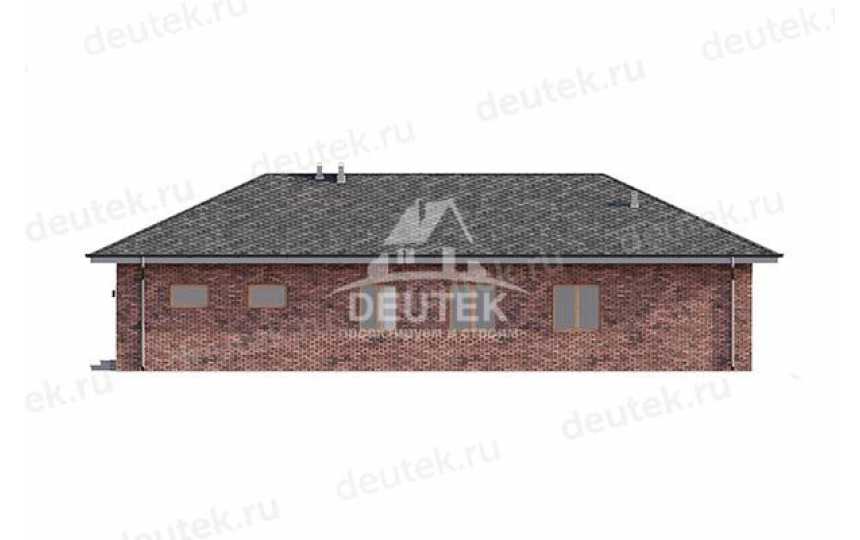 Проект квадратного одноэтажного дома с двухместным гаражом - LK-310