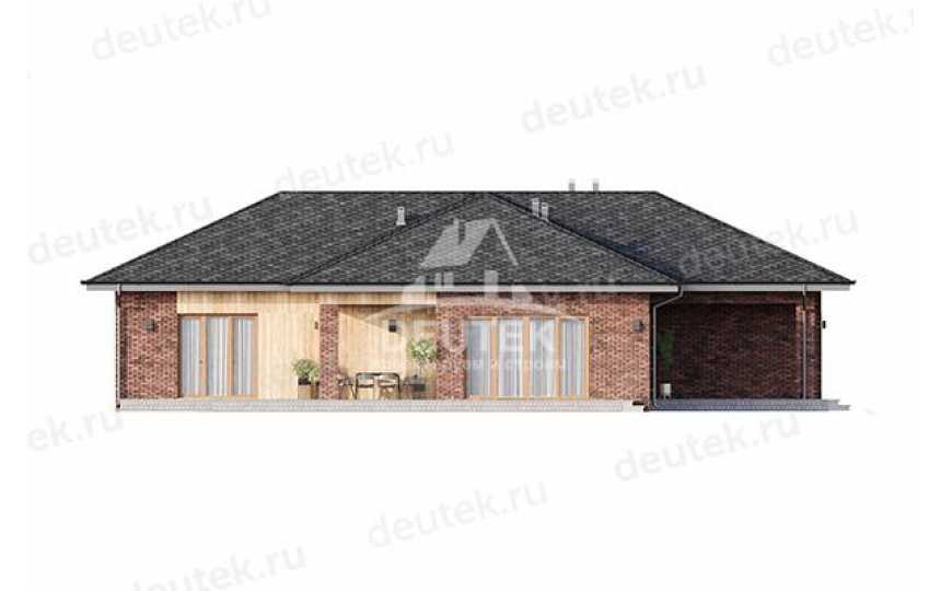 Проект квадратного одноэтажного дома с двухместным гаражом - LK-310