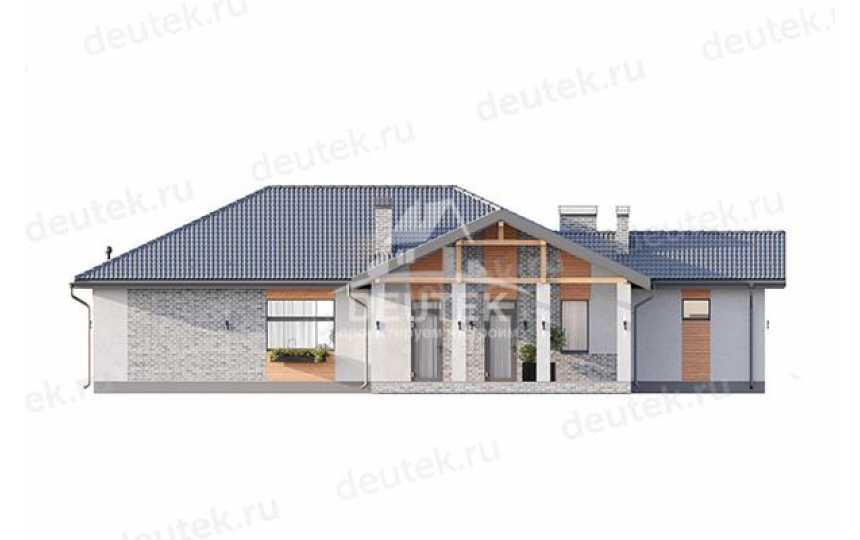 Проект загородного одноэтажного дома с баней и двумя террасами - LK-312