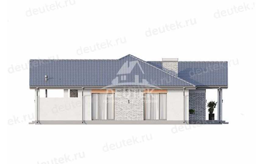 Проект загородного одноэтажного дома с баней и двумя террасами - LK-312