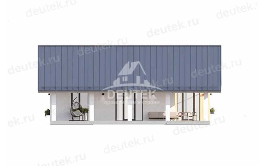 Проект загородного одноэтажного дома с большими окнами - LK-314