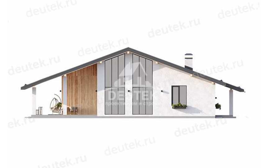 Проект загородного одноэтажного дома с большими окнами - LK-314