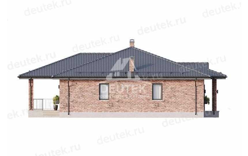 Проект квадратного одноэтажного дома с одноместным гаражом - LK-315