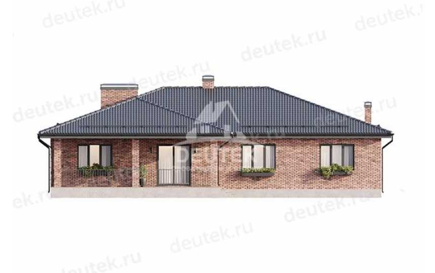 Проект квадратного одноэтажного дома с одноместным гаражом - LK-315