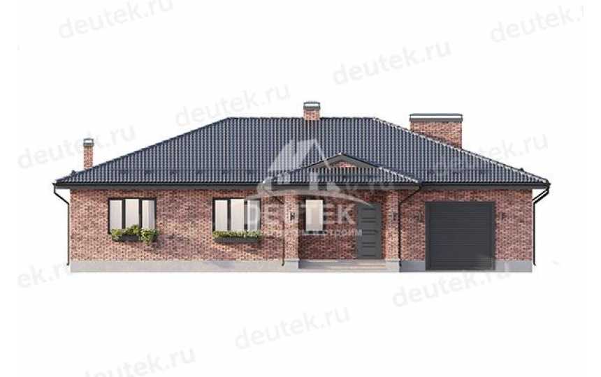 Проект квадратного одноэтажного дома с одноместным гаражом - LK-315