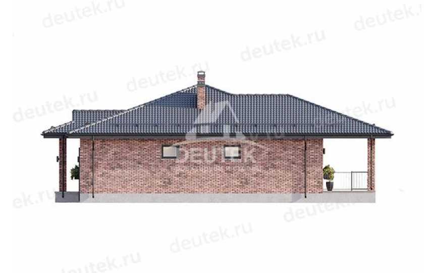 Проект квадратного одноэтажного дома с одноместным гаражом - LK-315