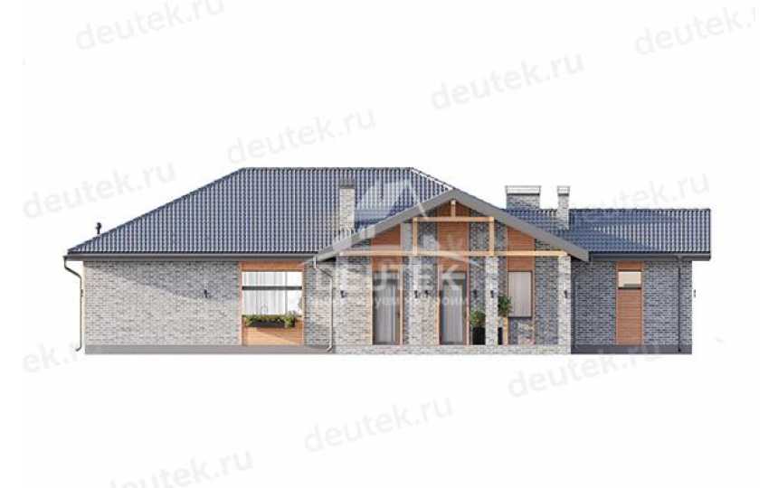 Проект загородного одноэтажного дома с баней и двумя террасами - LK-317