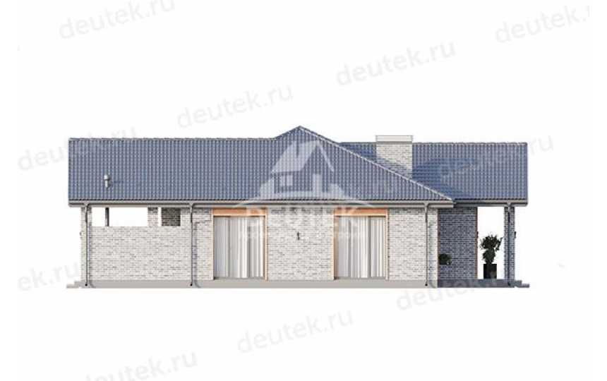 Проект загородного одноэтажного дома с баней и двумя террасами - LK-317