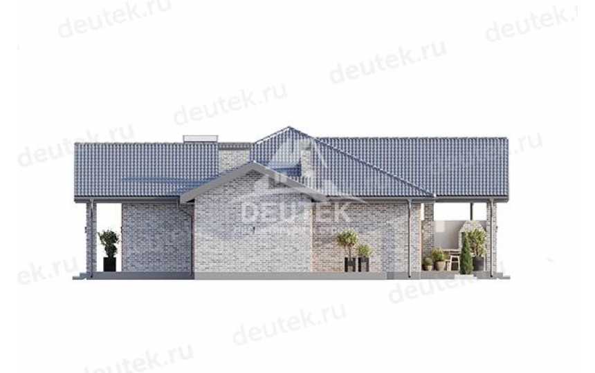 Проект загородного одноэтажного дома с баней и двумя террасами - LK-317