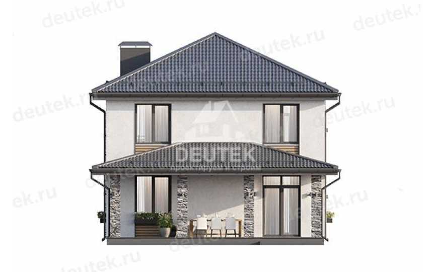 Проект загородного двухэтажного дома с большими окнами - LK-319
