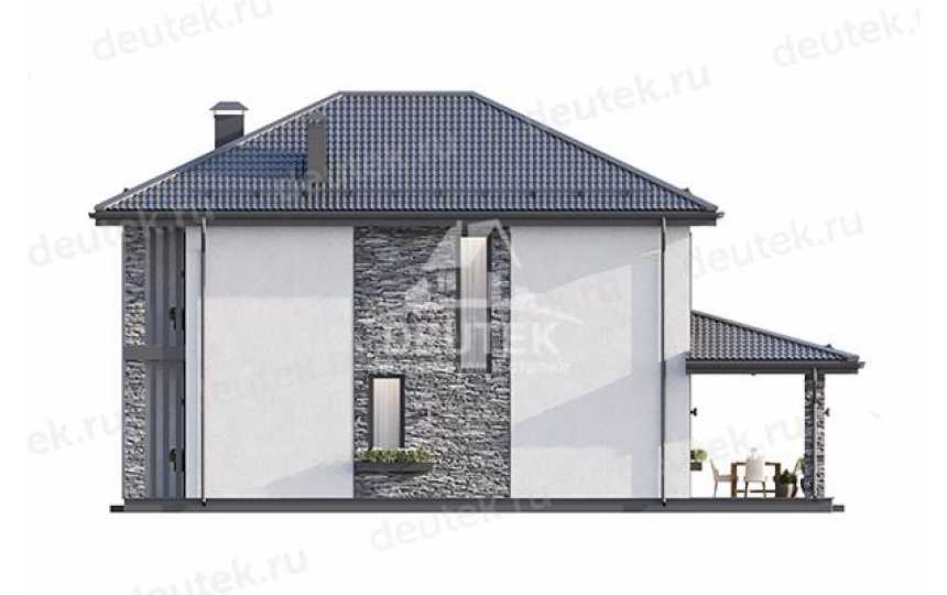 Проект загородного двухэтажного дома с большими окнами - LK-319