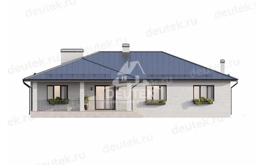 Проект квадратного одноэтажного дома с одноместным гаражом - LK-322