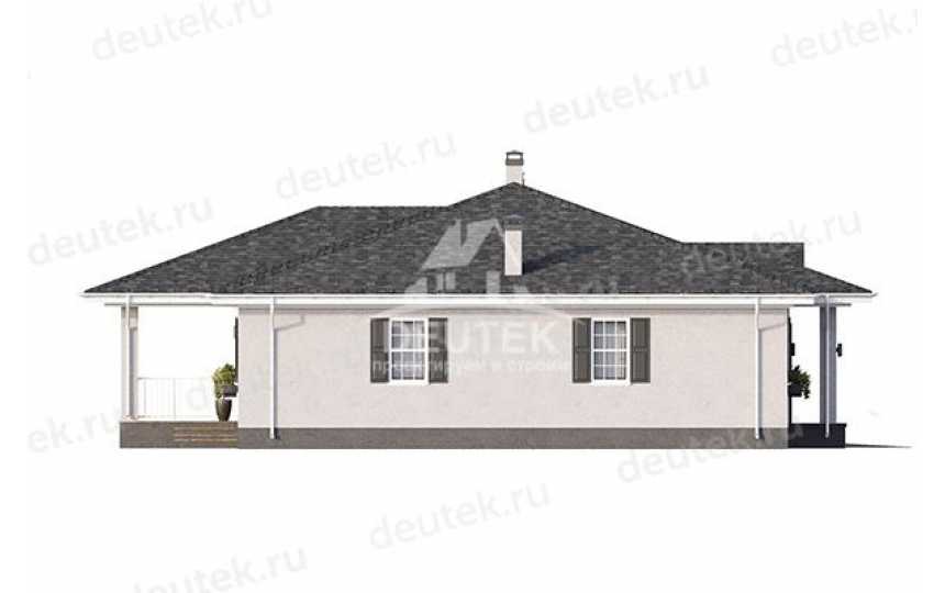 Проект квадратного одноэтажного дома с одноместным гаражом - LK-324