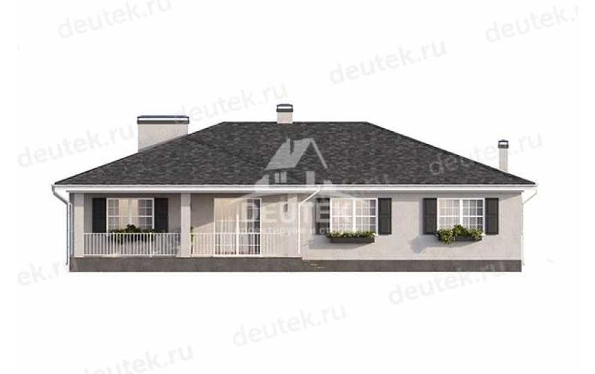 Проект квадратного одноэтажного дома с одноместным гаражом - LK-324