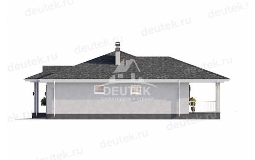 Проект квадратного одноэтажного дома с одноместным гаражом - LK-324