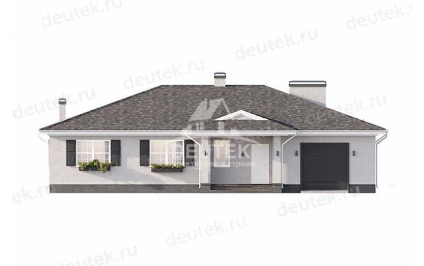 Проект квадратного одноэтажного дома с одноместным гаражом - LK-324