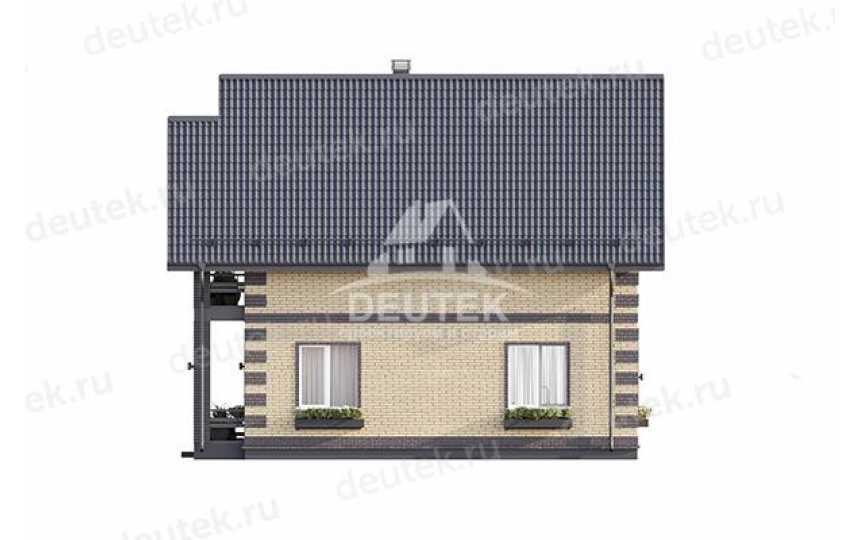 Проект квадратного двухэтажного дома с кабинетом - LK-326