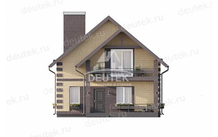 Проект квадратного двухэтажного дома с кабинетом - LK-326