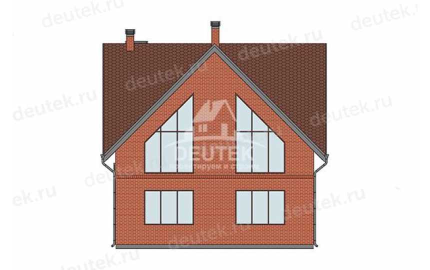 Проект квадратного двухэтажного дома с большими окнами - LK-328