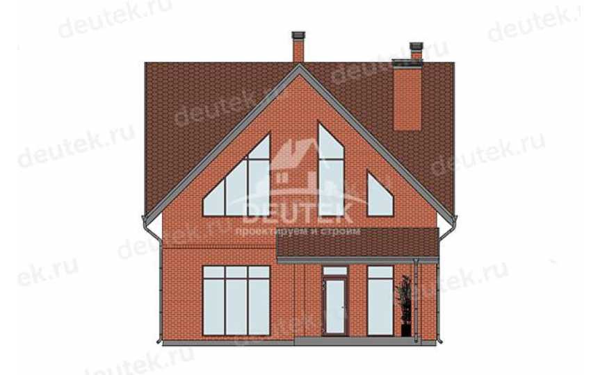 Проект квадратного двухэтажного дома с большими окнами - LK-328