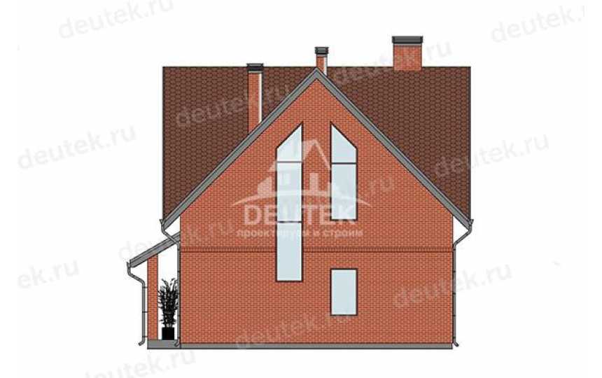 Проект квадратного двухэтажного дома с большими окнами - LK-328