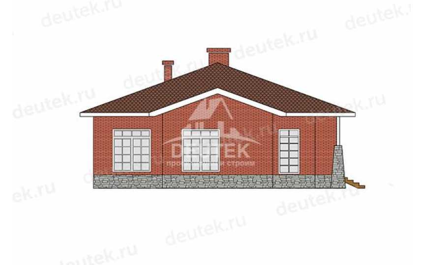 Проект узкого одноэтажного дома с тремя спальнями - LK-329